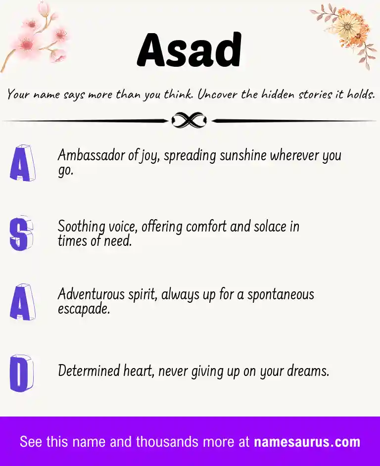 Acrostic poem about Asad.