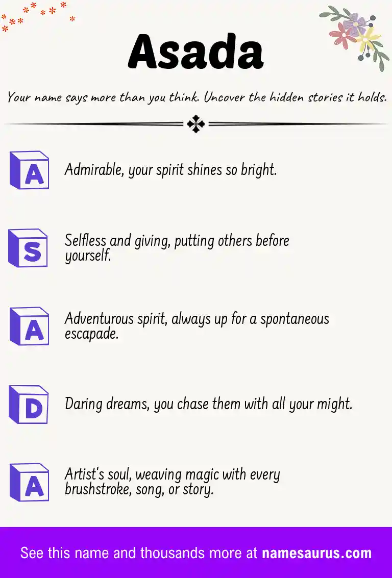 Acrostic poem about Asada.