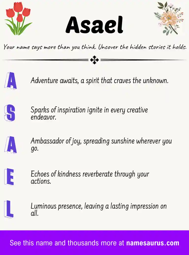 Acrostic poem about Asael.
