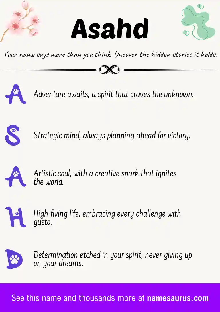 Acrostic poem about Asahd.