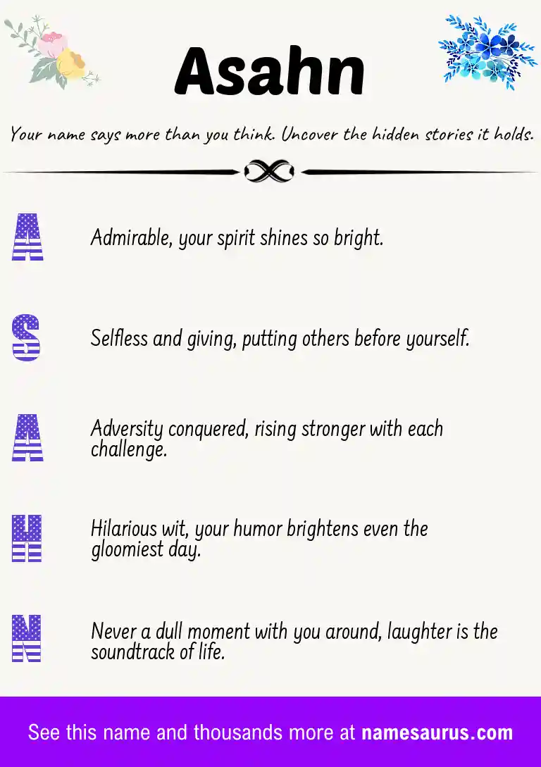 Acrostic poem about Asahn.