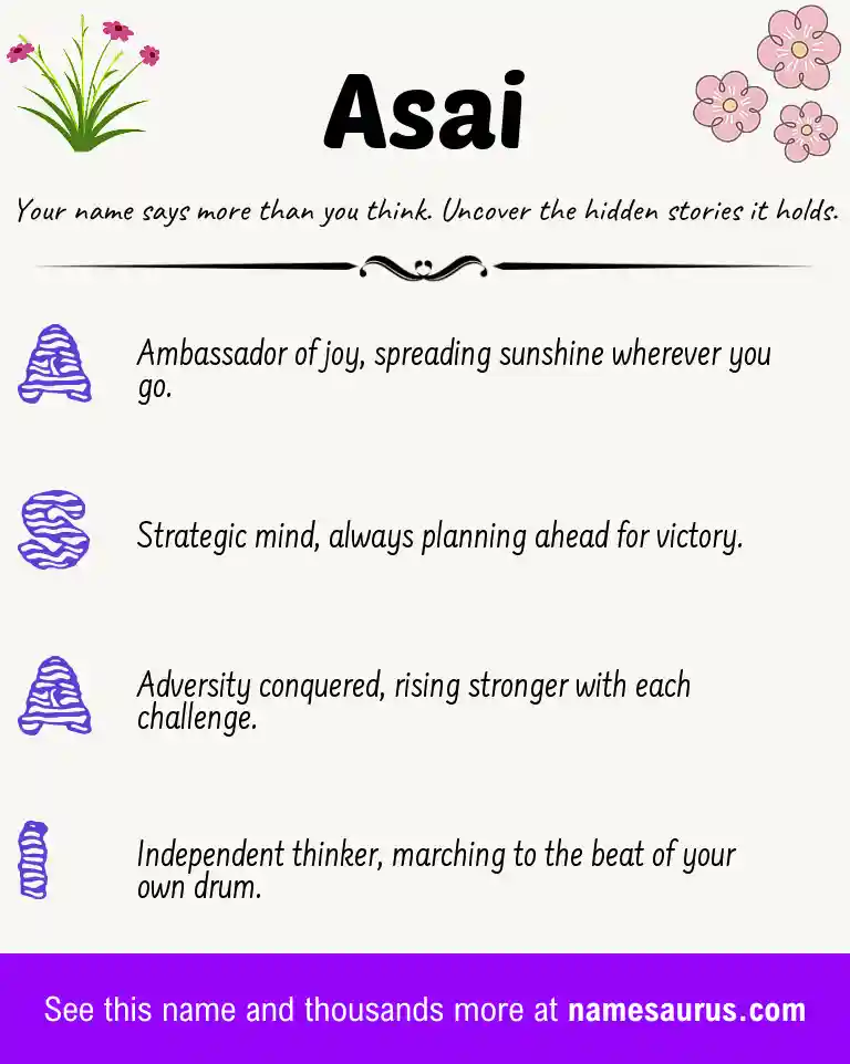 Acrostic poem about Asai.