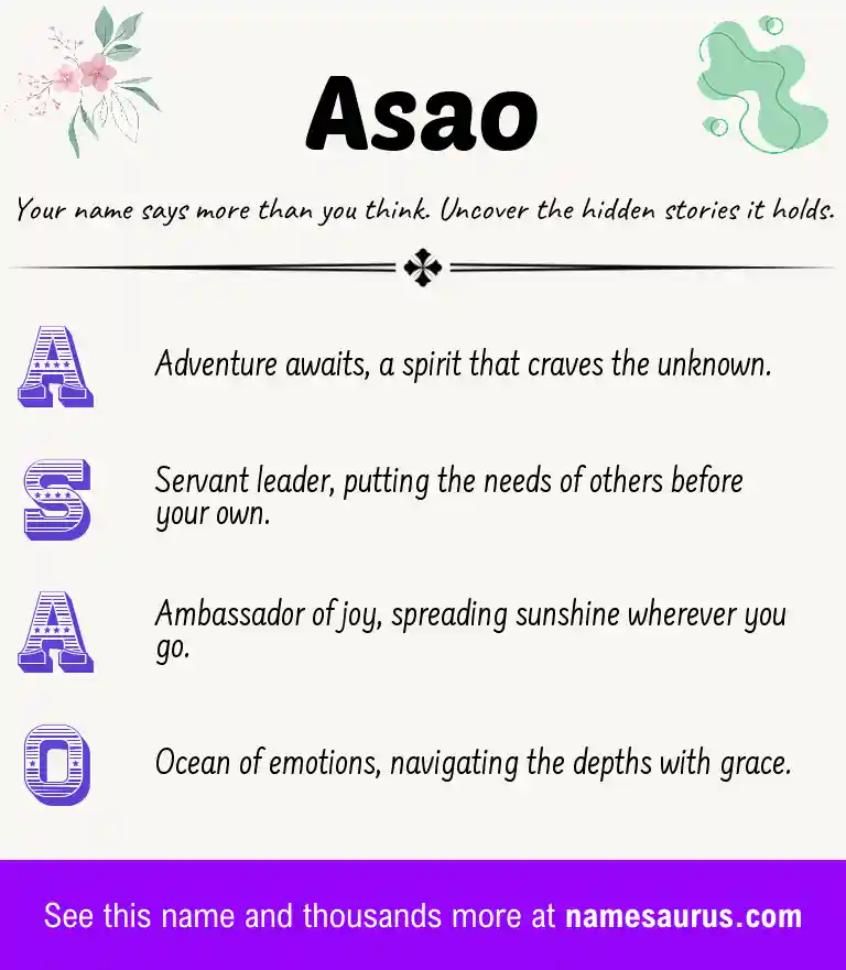 Acrostic poem about Asao.