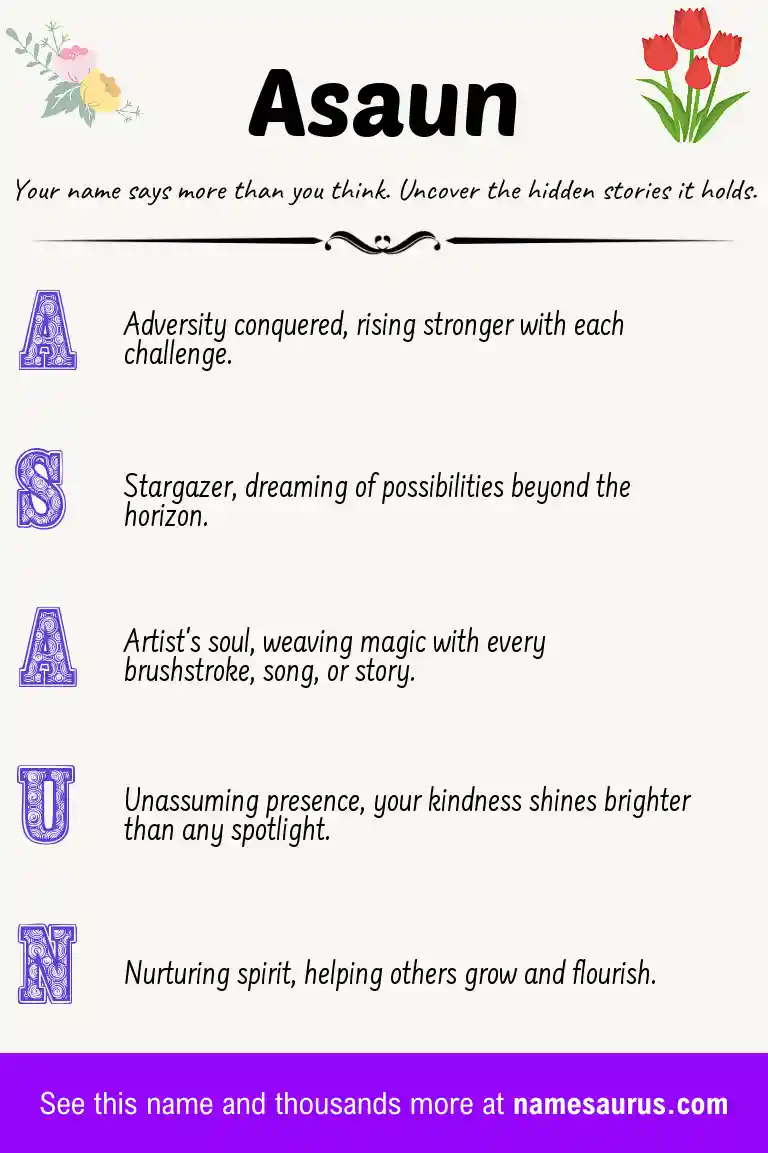 Acrostic poem about Asaun.
