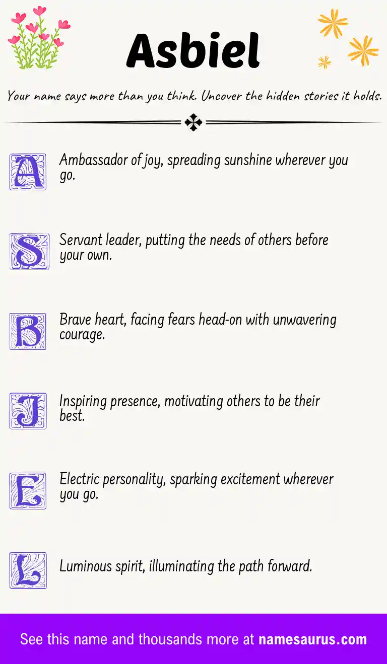 Acrostic poem about Asbiel.