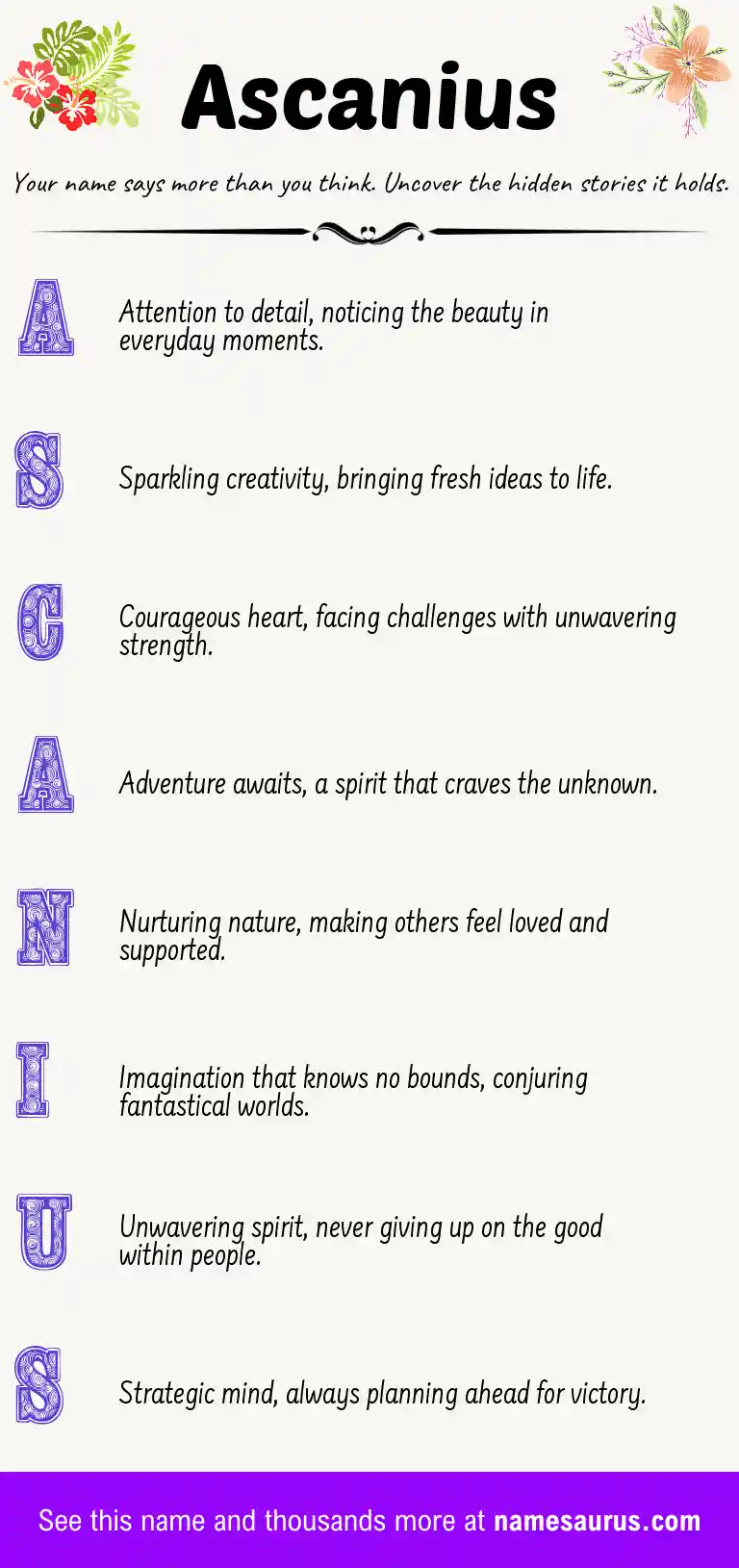 Acrostic poem about Ascanius.