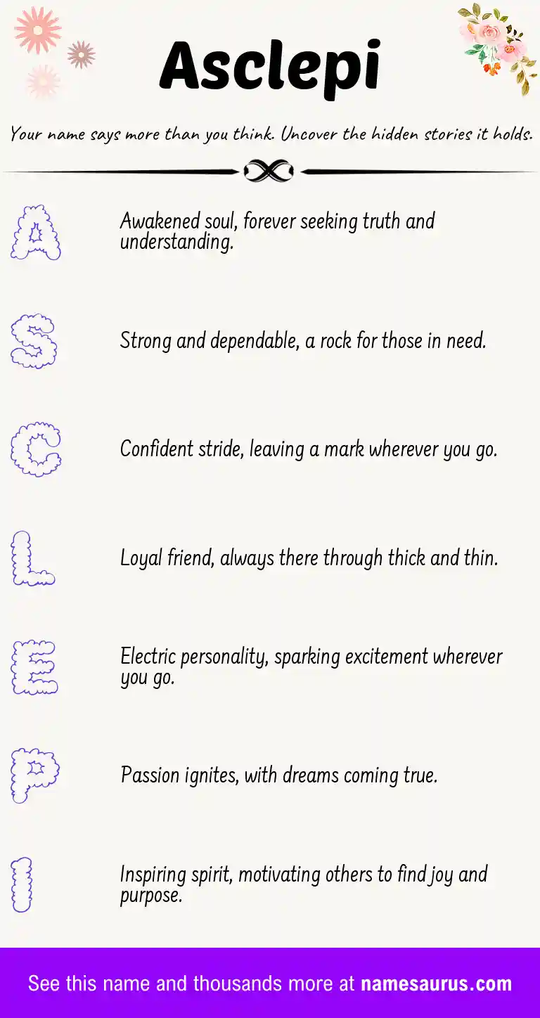 Acrostic poem about Asclepi.