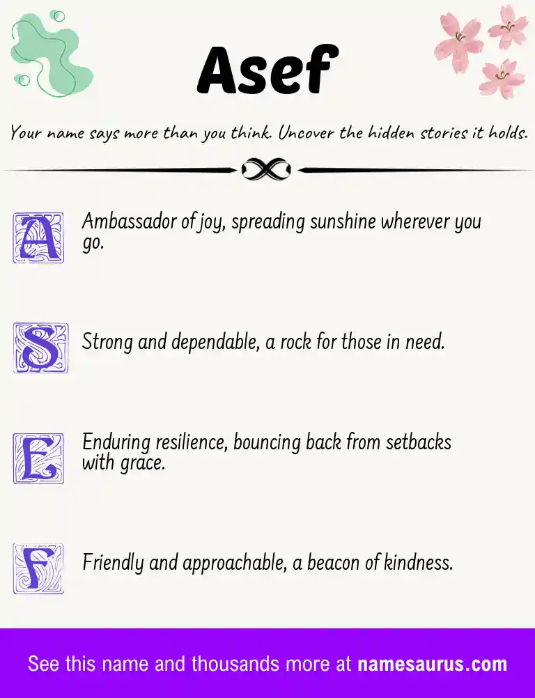 Acrostic poem about Asef.