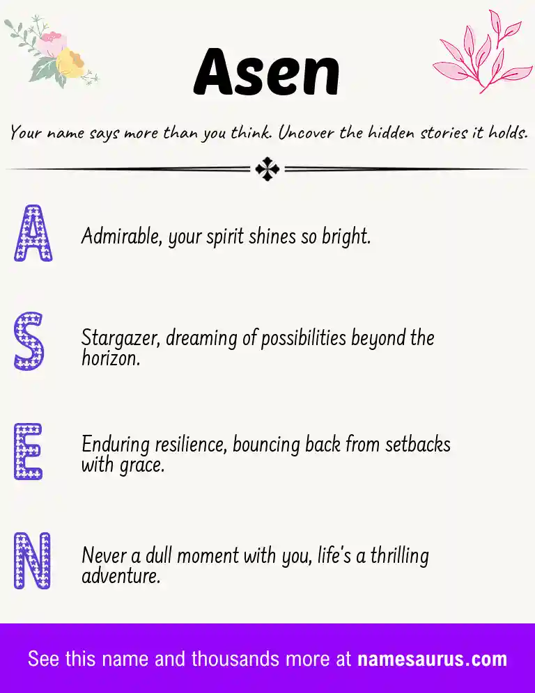 Acrostic poem about Asen.