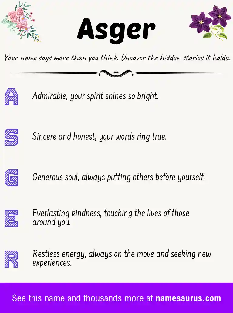 Acrostic poem about Asger.