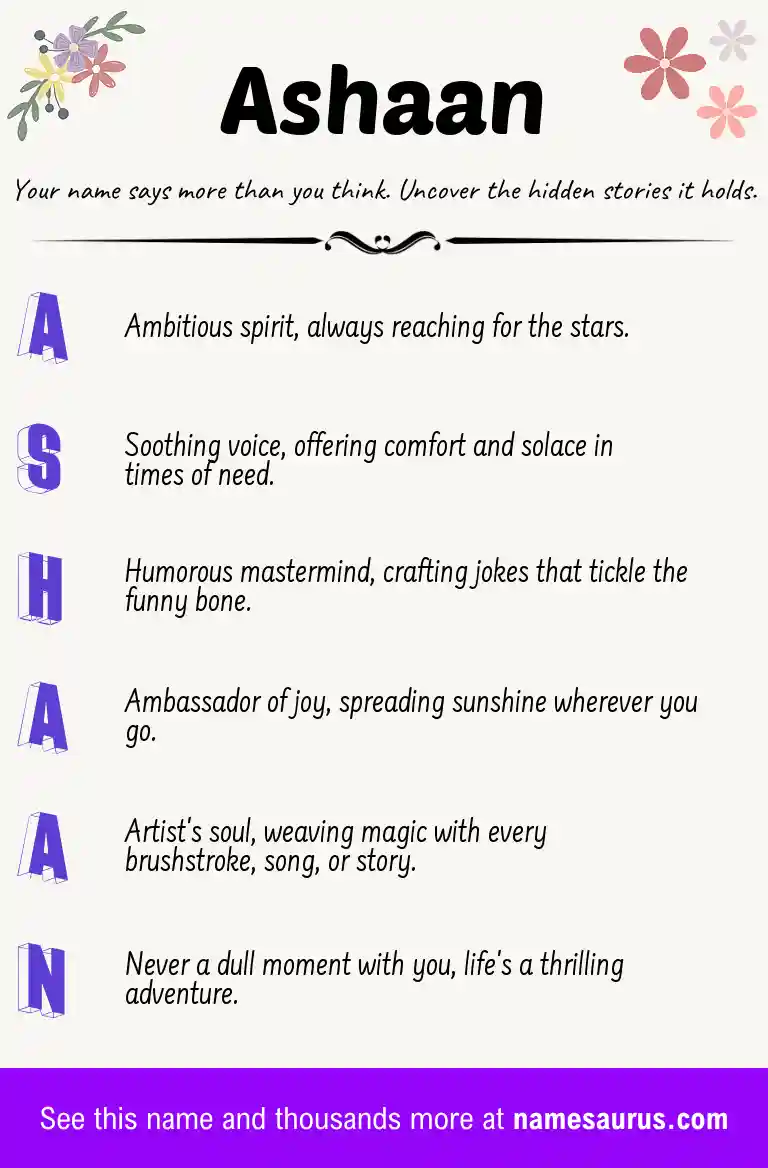 Acrostic poem about Ashaan.
