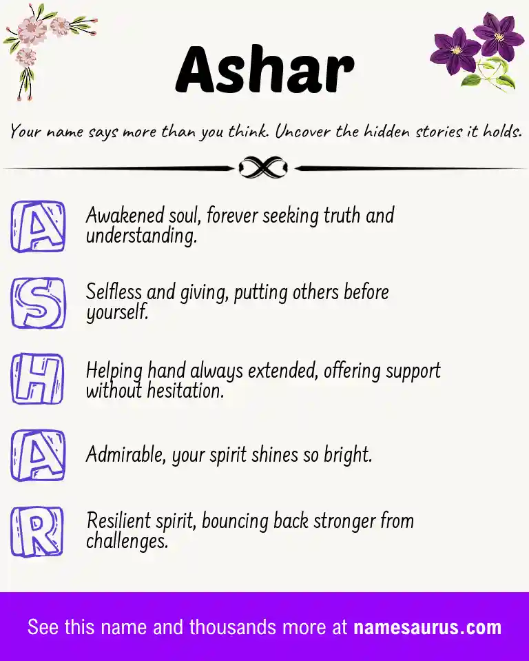 Acrostic poem about Ashar.