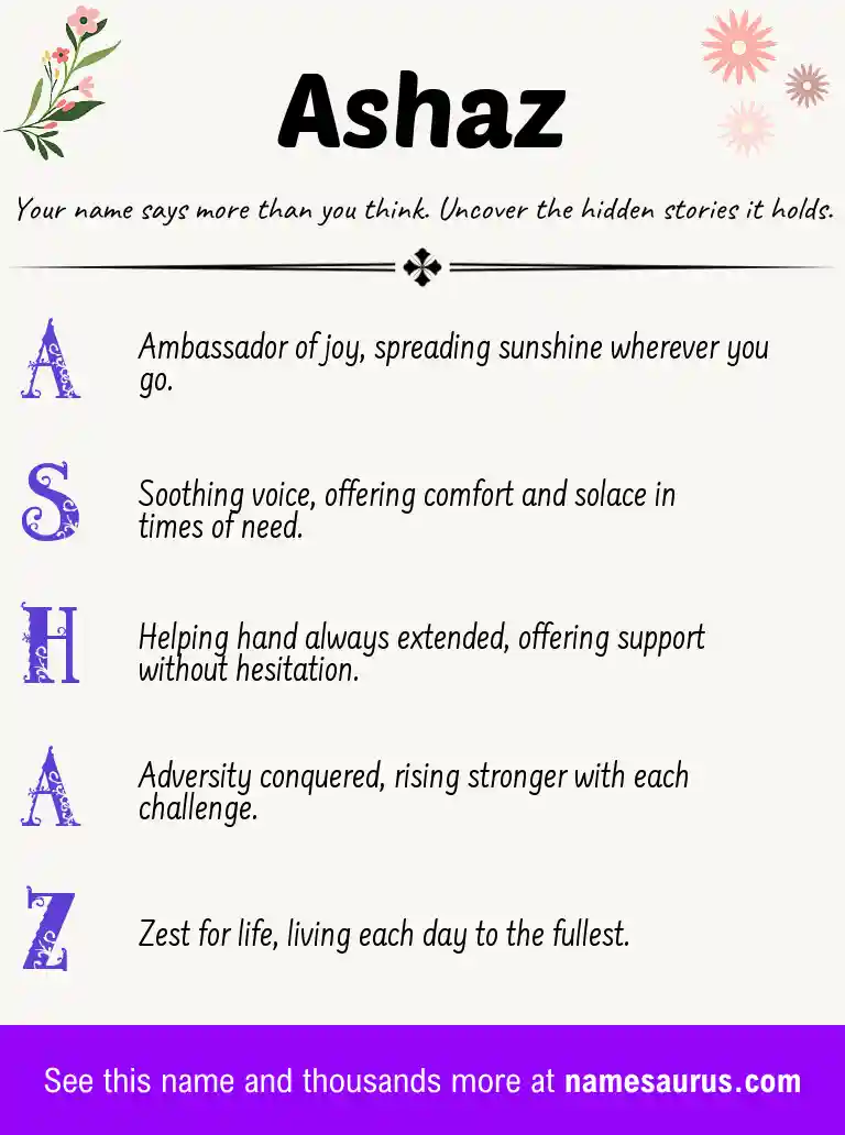 Acrostic poem about Ashaz.