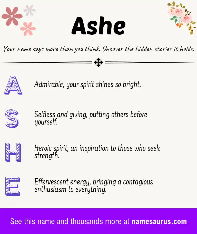 Acrostic poem about Ashe.