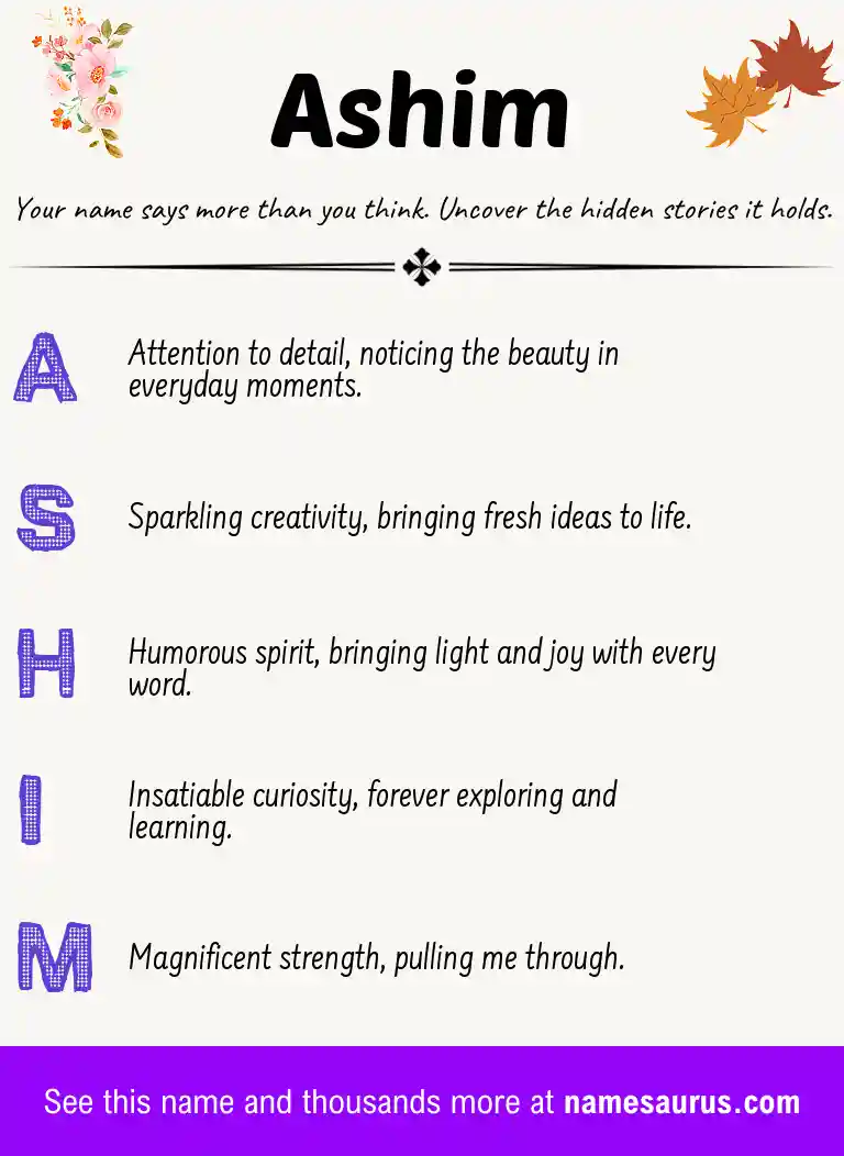 Acrostic poem about Ashim.