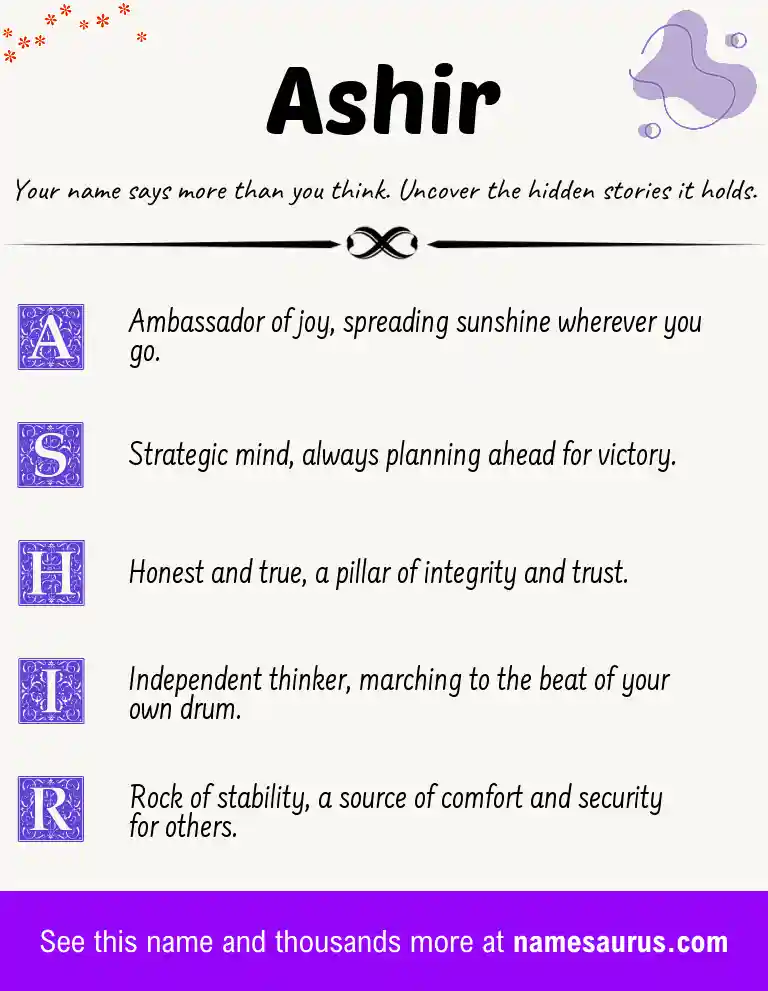 Acrostic poem about Ashir.