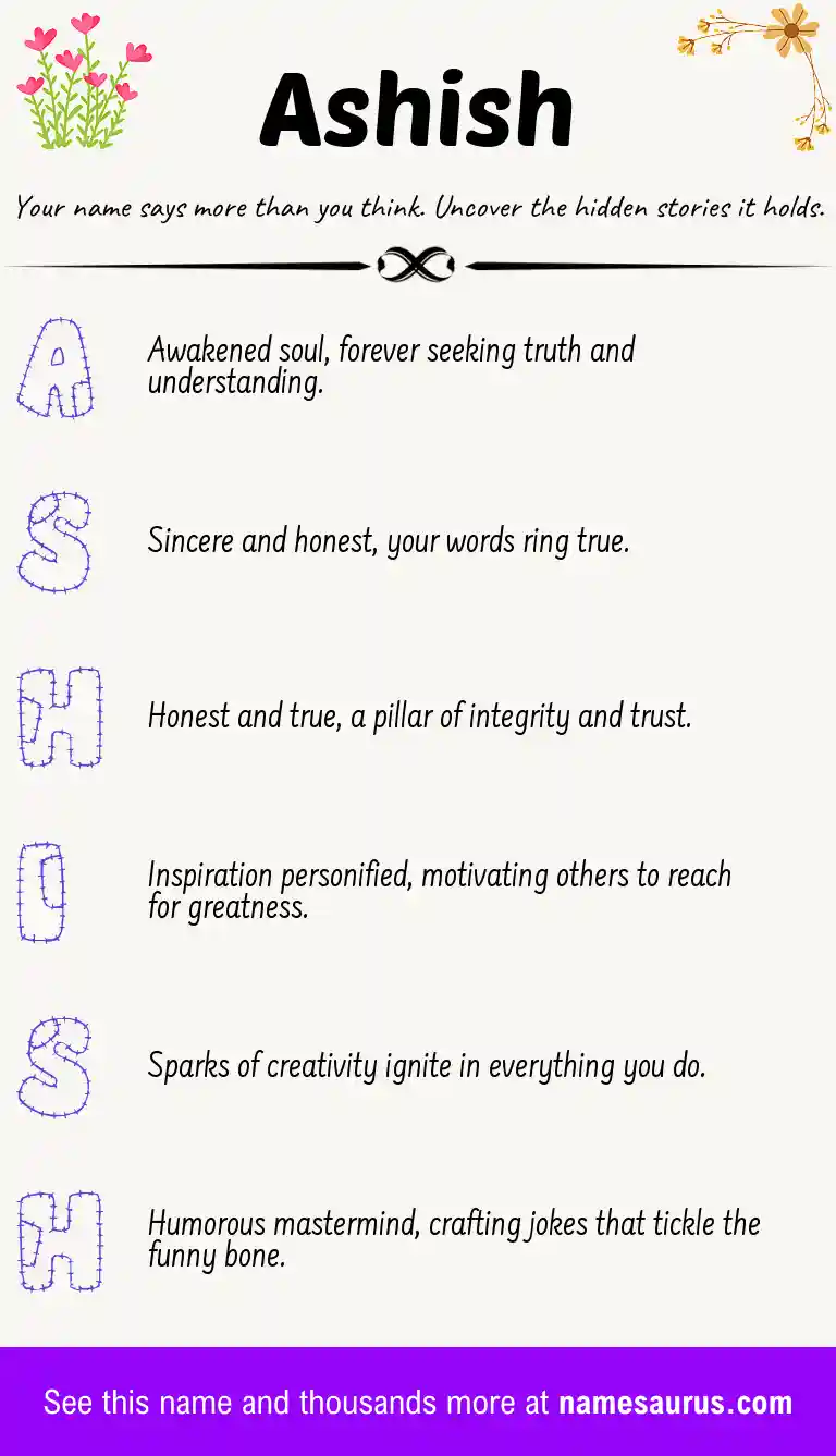 Acrostic poem about Ashish.