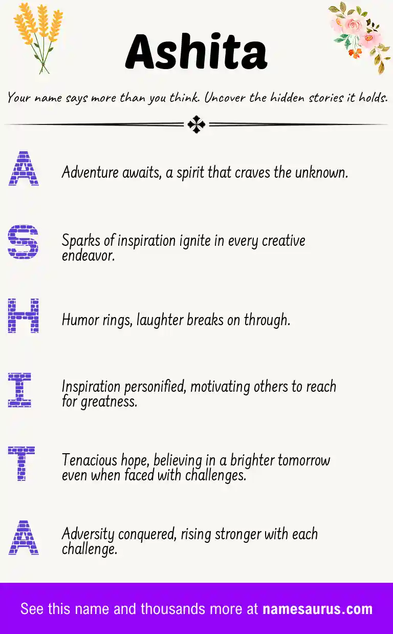 Acrostic poem about Ashita.
