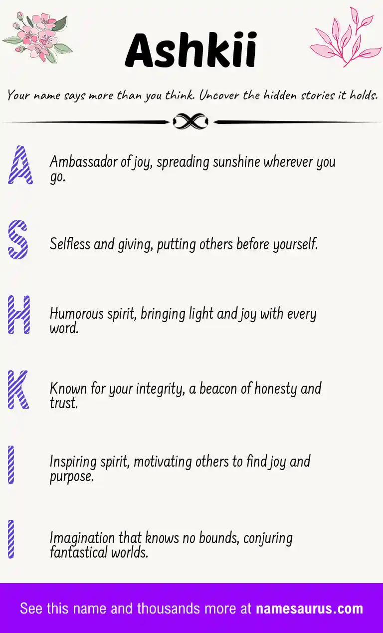 Acrostic poem about Ashkii.