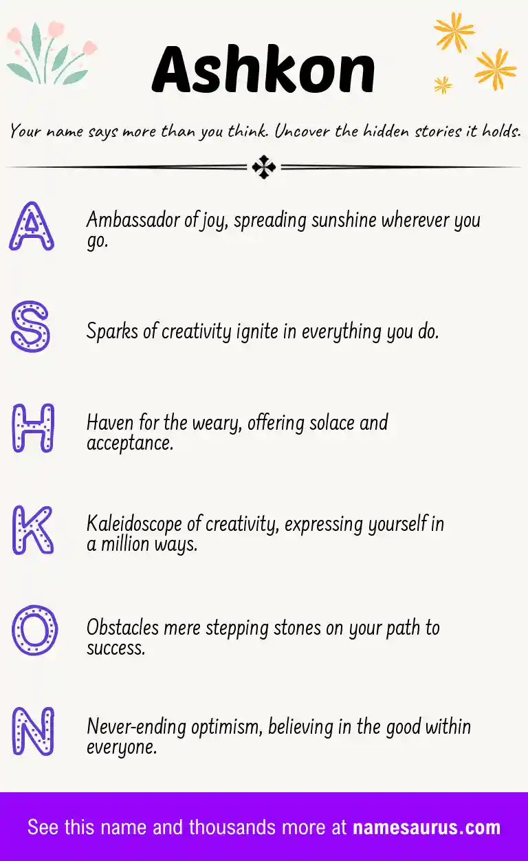Acrostic poem about Ashkon.