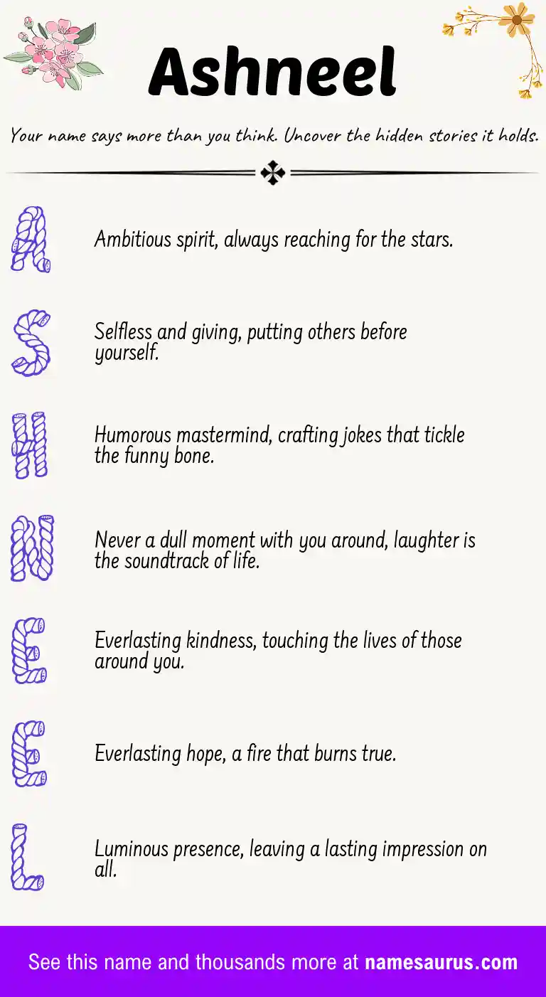 Acrostic poem about Ashneel.