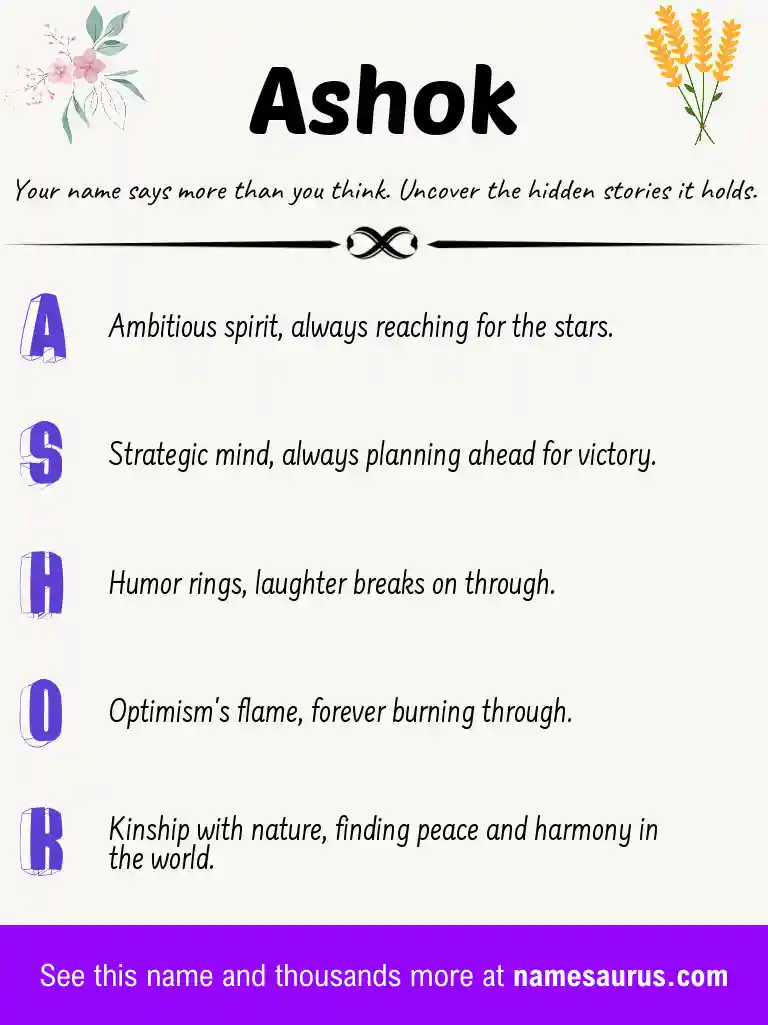 Acrostic poem about Ashok.