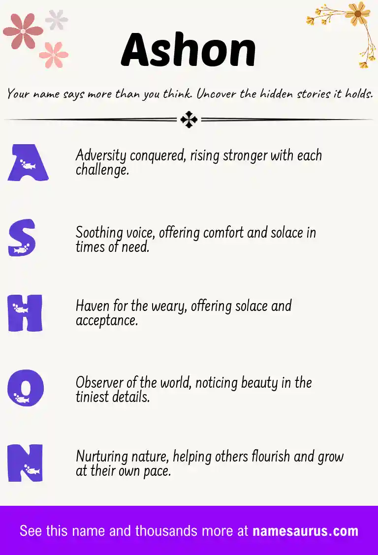 Acrostic poem about Ashon.
