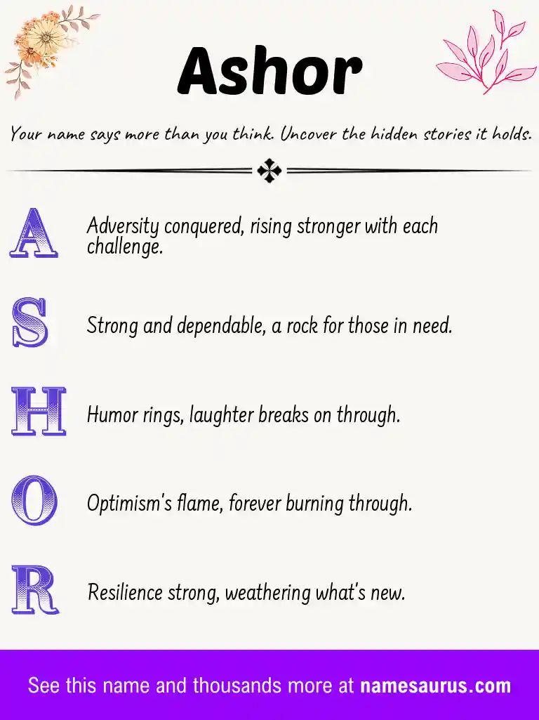 Acrostic poem about Ashor.