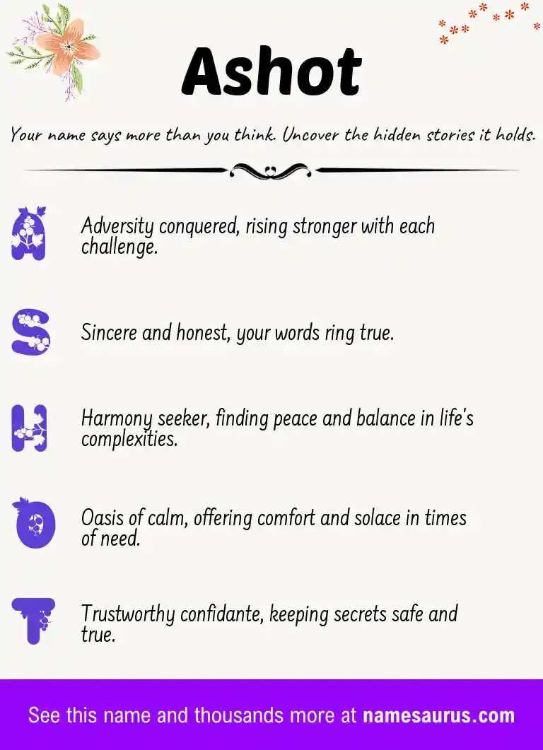 Acrostic poem about Ashot.