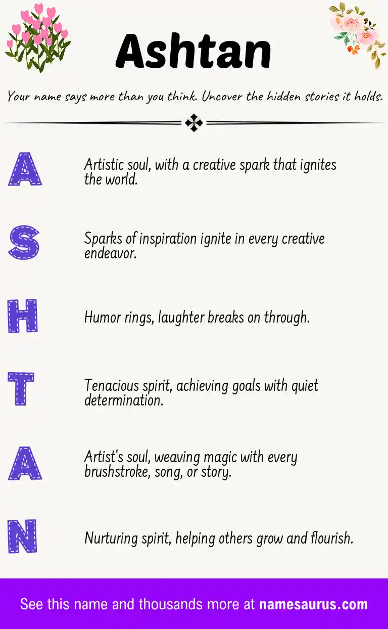Acrostic poem about Ashtan.