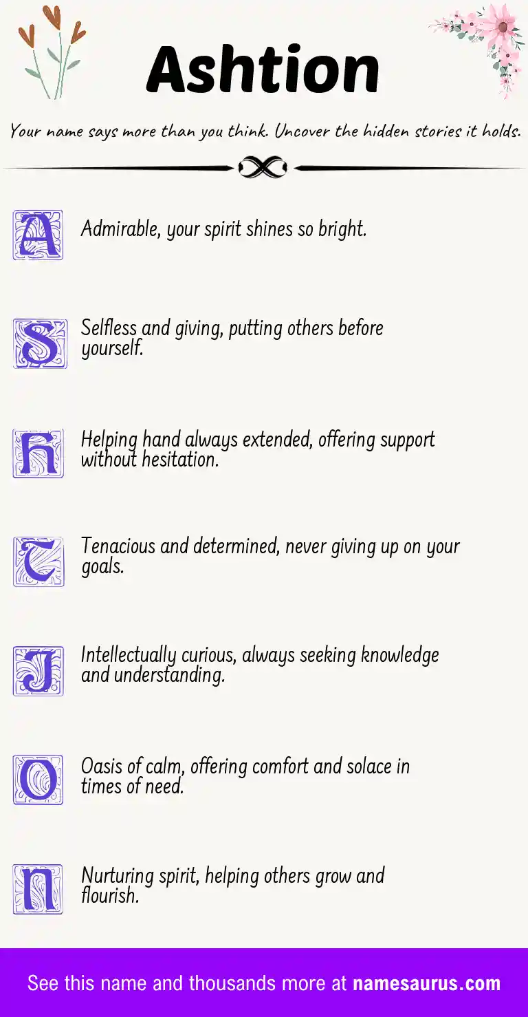 Acrostic poem about Ashtion.