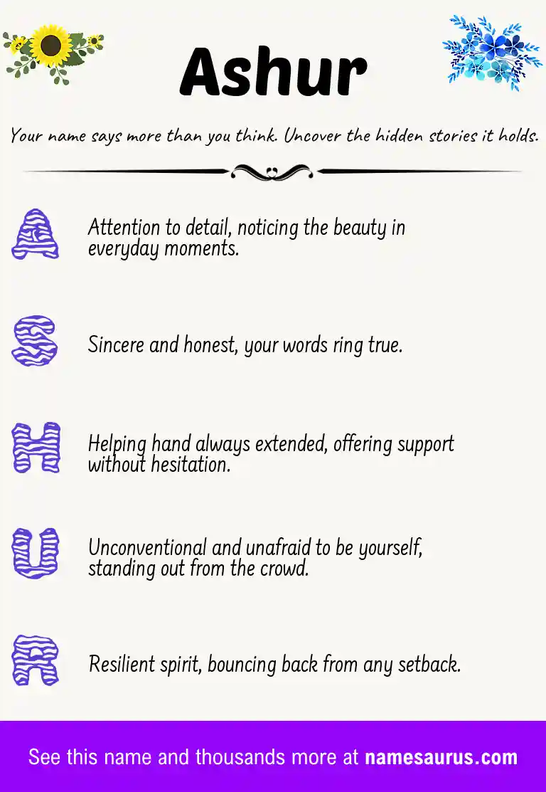 Acrostic poem about Ashur.