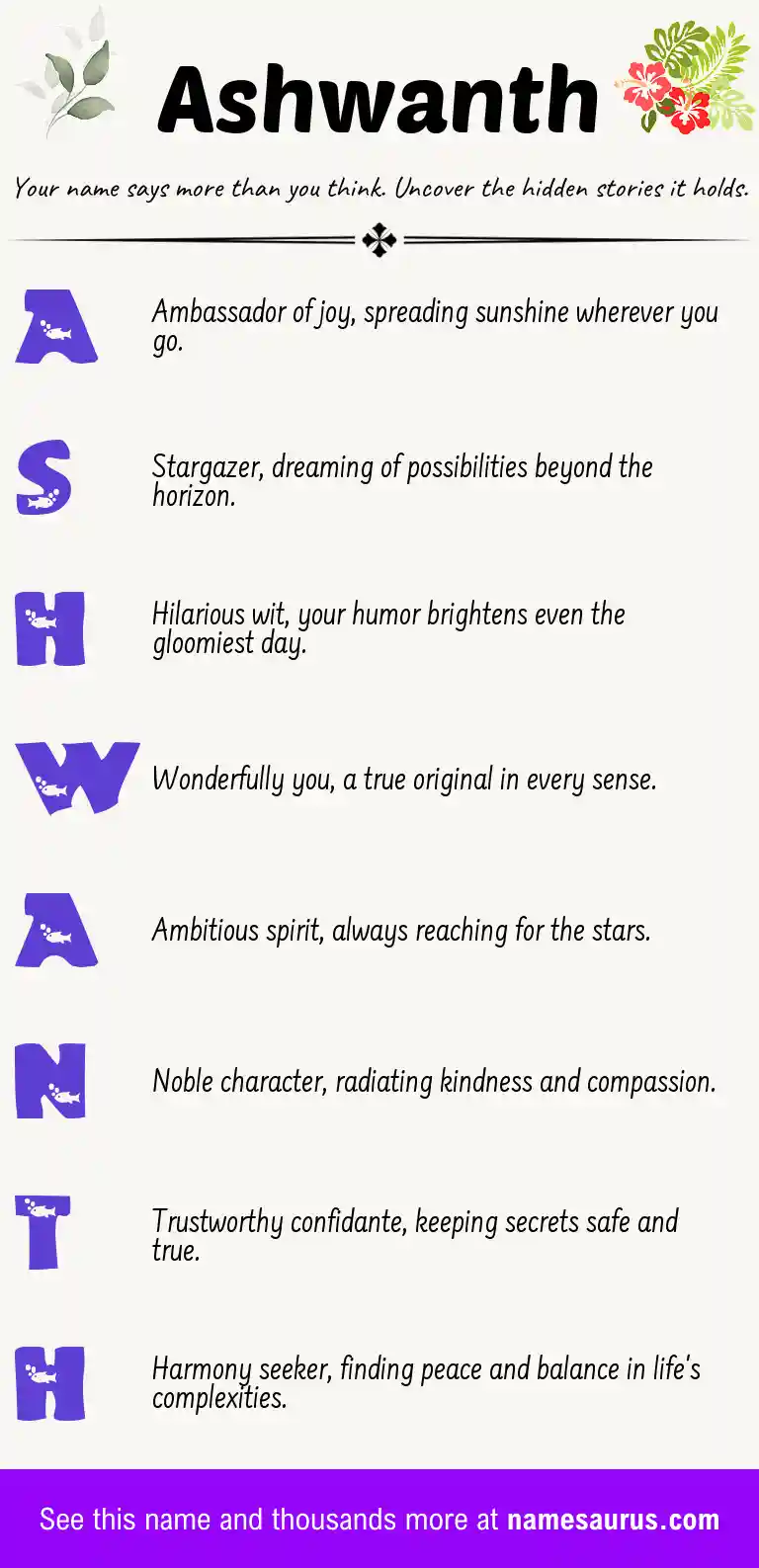 Acrostic poem about Ashwanth.
