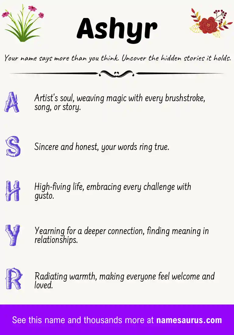 Acrostic poem about Ashyr.