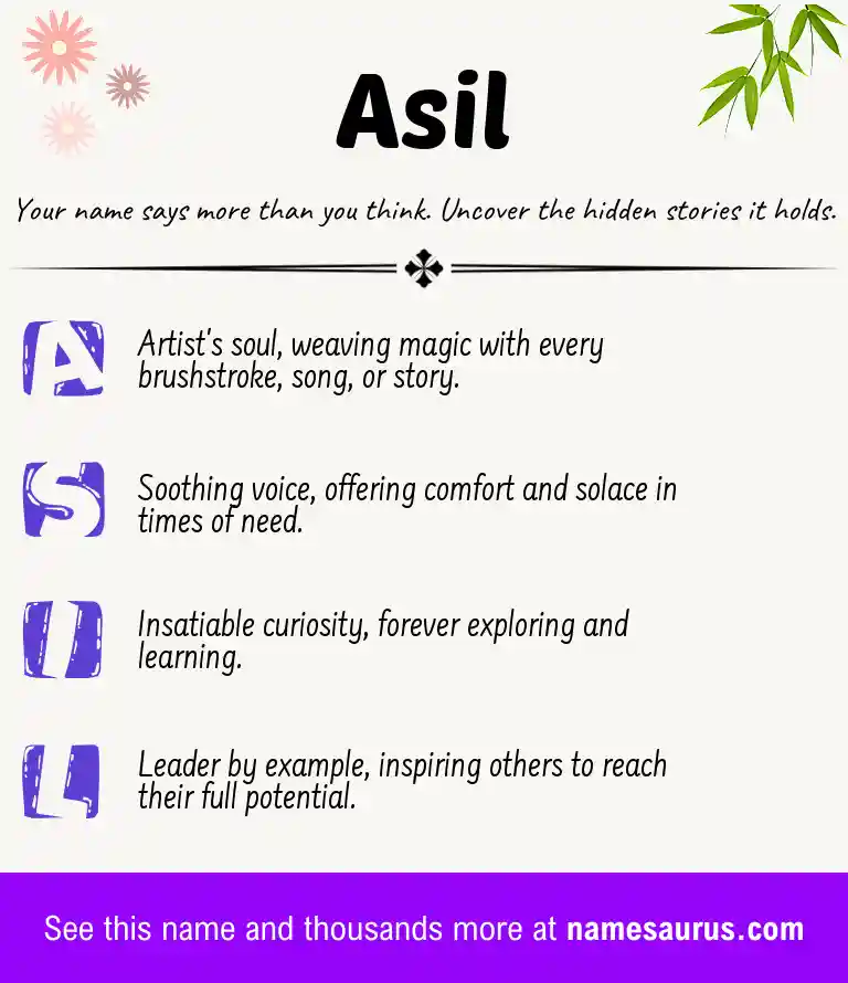 Acrostic poem about Asil.
