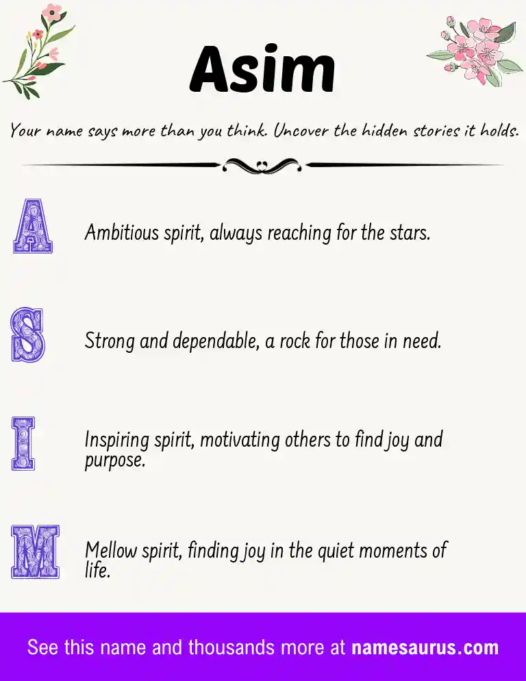 Acrostic poem about Asim.
