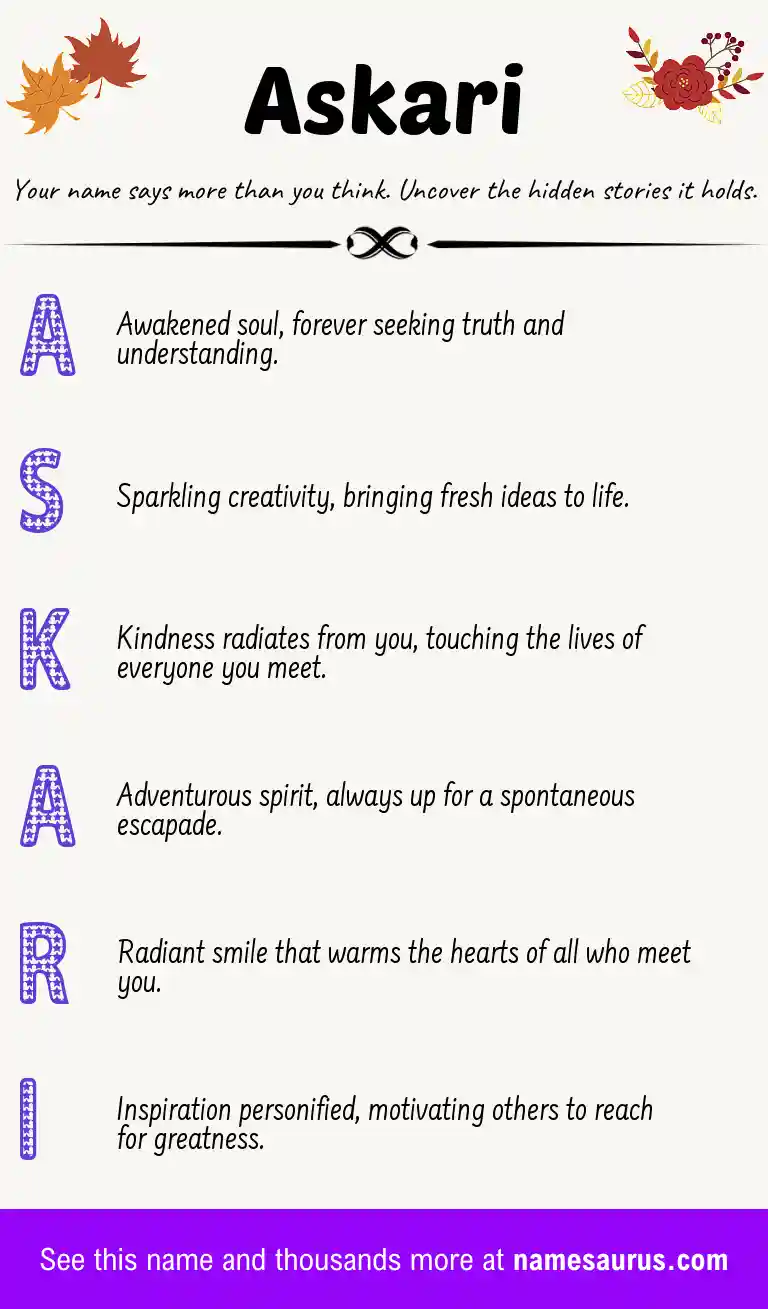 Acrostic poem about Askari.