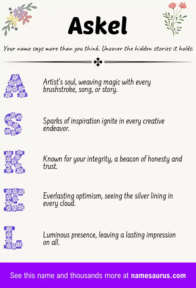 Acrostic poem about Askel.