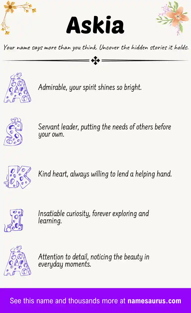 Acrostic poem about Askia.