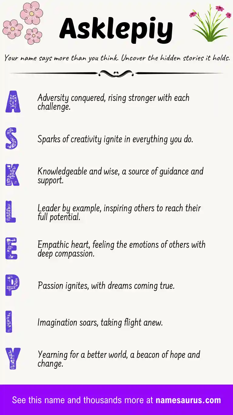 Acrostic poem about Asklepiy.