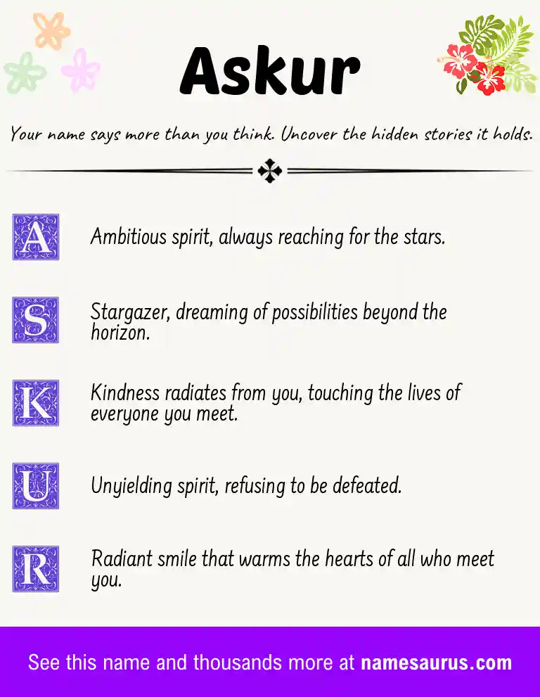 Acrostic poem about Askur.