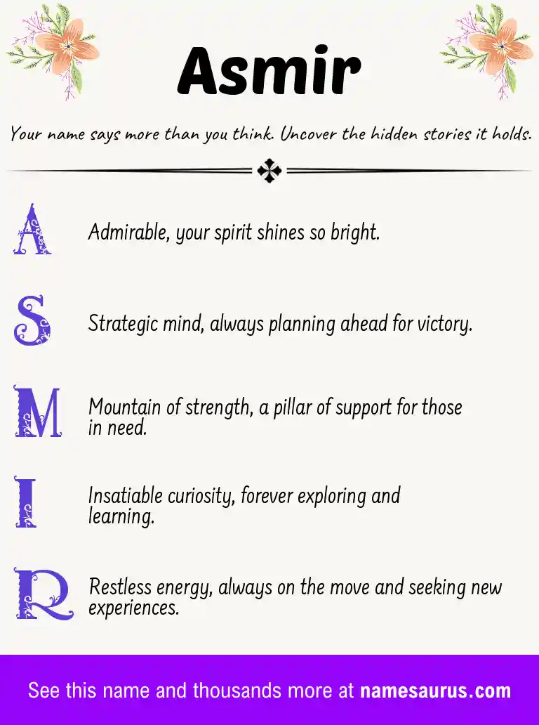 Acrostic poem about Asmir.