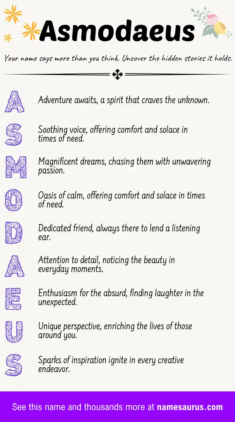 Acrostic poem about Asmodaeus.