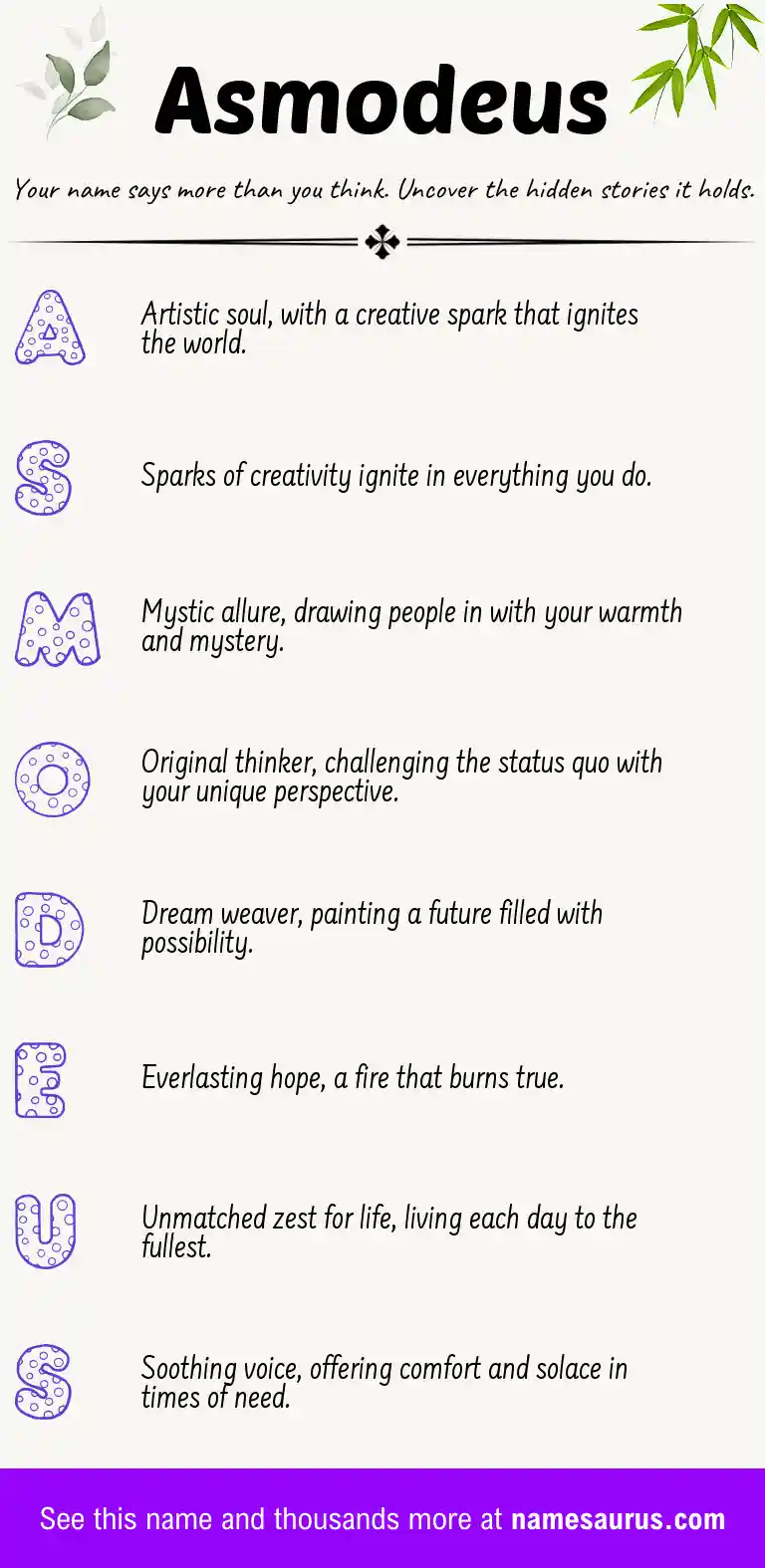 Acrostic poem about Asmodeus.