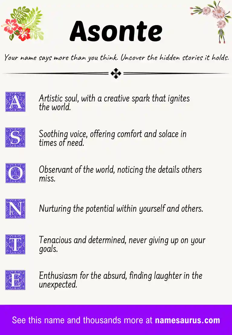 Acrostic poem about Asonte.