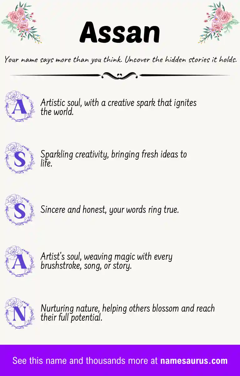 Acrostic poem about Assan.
