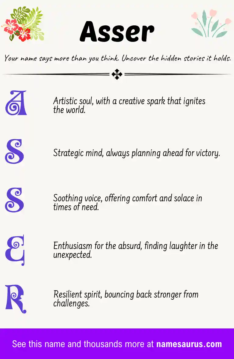 Acrostic poem about Asser.