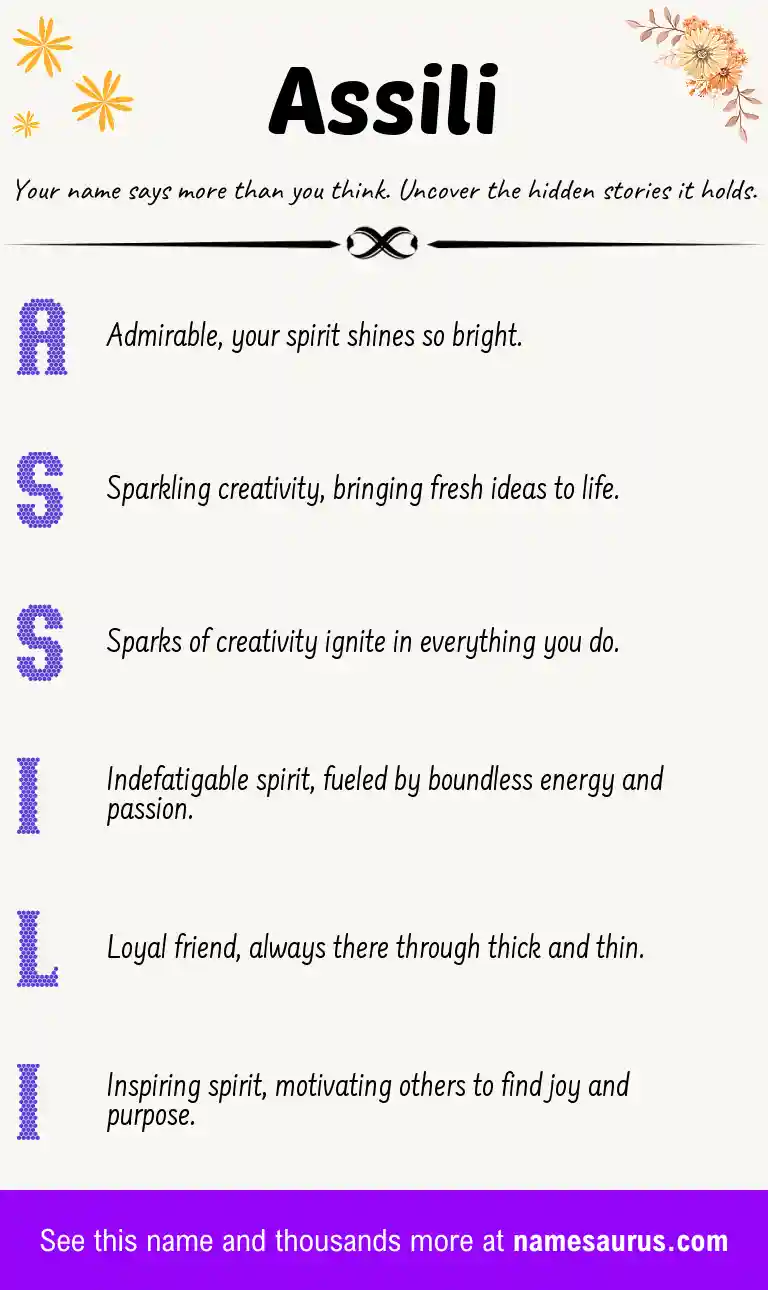 Acrostic poem about Assili.