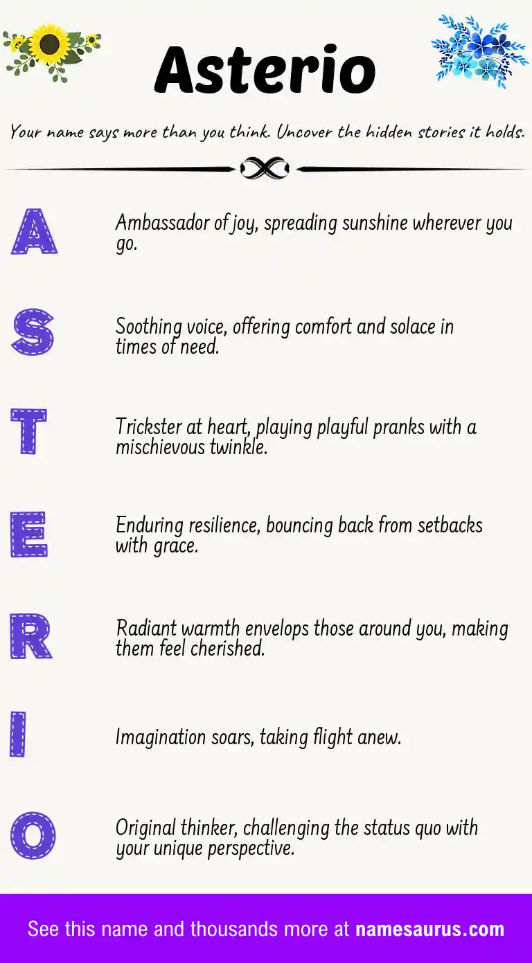 Acrostic poem about Asterio.