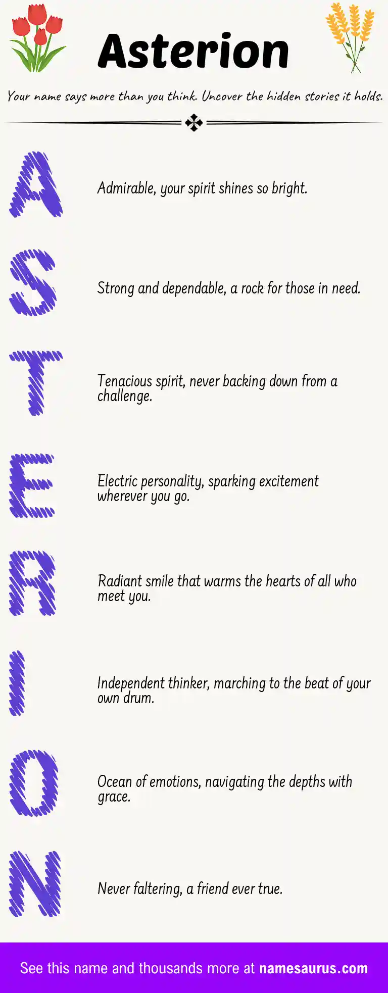 Acrostic poem about Asterion.